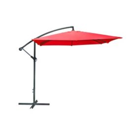 Parasol déporté carré rouge 250x250 cm