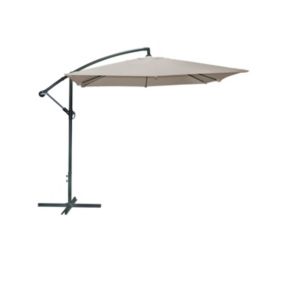 Parasol déporté carré taupe 250x250 cm