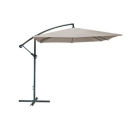 Parasol déporté carré taupe 250x250cm