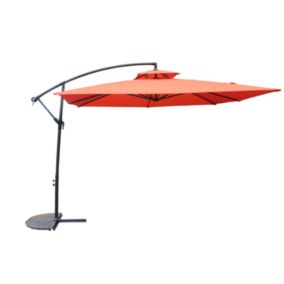 Parasol déporté carré terracotta degrés CAPRI