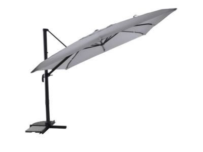 Parasol déportée 3 x 3 m inclinable 5 positions Gris clair - Jardideco