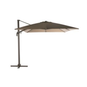 Parasol déporté et inclinable carré noisette Elea - 3 x 3 m - Hespéride