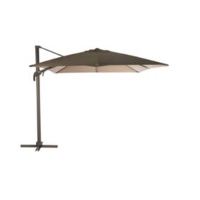 Parasol déporté et inclinable rectangule noisette Elea - 3 x 4 m - Hespéride