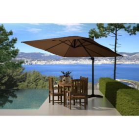 Parasol déporté et rotatif 3 x 3 m chocolat degrés PALATINO