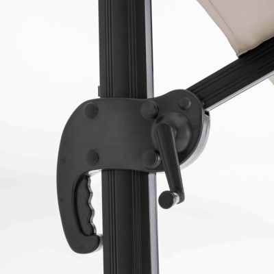 Parasol déporté inclinable et rotatif 2x3 m et 4 dalles lestées blanc  Oviala