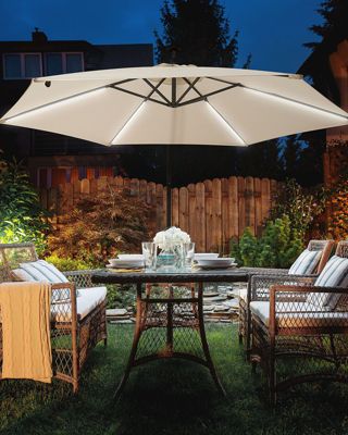 Parasol déporté LED 285 cm CORVAL Beige