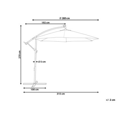 Parasol déporté LED 285 cm CORVAL Beige