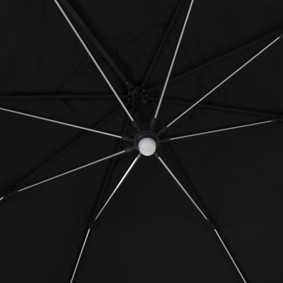 Parasol déporté LED 3x4m rectangle en aluminium + housse - rotatif 360 - Anthracite - ROME