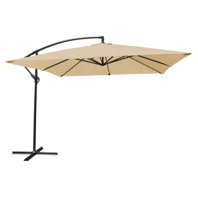 Parasol déporté MOLOKAI carré 2,7x2,7m beige - Happy Garden