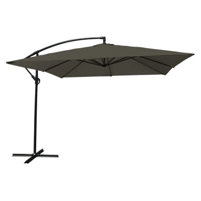 Parasol déporté MOLOKAI carré 2,7x2,7m gris - Happy Garden