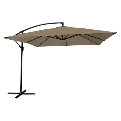 Parasol déporté MOLOKAI carré 2,7x2,7m taupe - Happy Garden