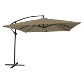 Parasol déporté MOLOKAI carré 2,7x2,7m taupe - HAPPY GARDEN