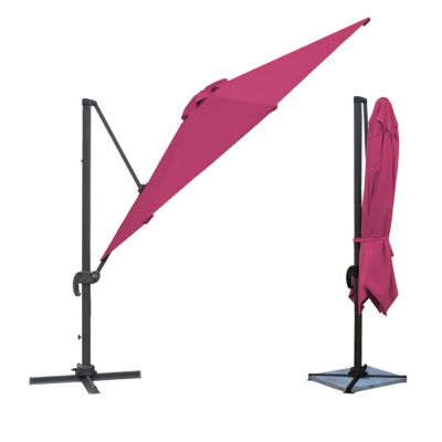 Parasol déporté MOLOKAI carré 3x3m fuchsia - Happy Garden