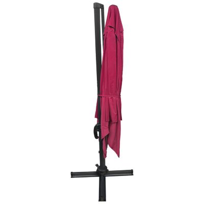 Parasol déporté MOLOKAI carré 3x3m fuchsia + housse - HAPPY GARDEN