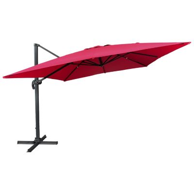 Parasol déporté MOLOKAI carré 3x3m fuchsia + housse - HAPPY GARDEN