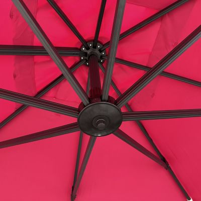 Parasol déporté MOLOKAI carré 3x3m fuchsia + housse - HAPPY GARDEN