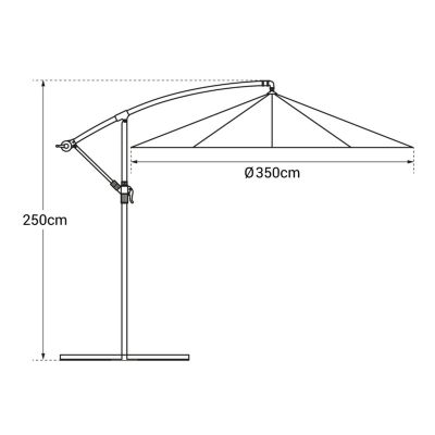 Parasol déporté OAHU rond 3,50m de diamètre beige + housse - Happy Garden