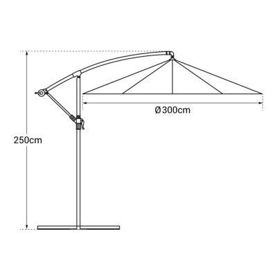 Parasol déporté OAHU rond 3m de diamètre beige + housse - Happy Garden