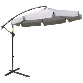 Parasol déporté octogonal inclinable manivelle dia. 2,65 x 2,45H m acier époxy polyester