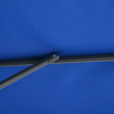 Parasol déporté octogonal inclinable rabattable diamètre 2,97 m parasol de jardin avec pied en croix bleu