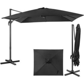 Parasol Déporté Parasol Excentré Inclinable avec Manivelle 8 Baleines à Double Couche Rotation à 360  Anti UV