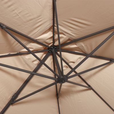Parasol déporté rectangulaire 3x4m + dalles à lester 50x50cm beige ...