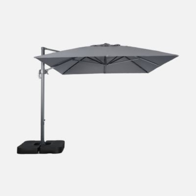 Parasol déporté rectangulaire 3x4m + dalles à lester 50x50cm gris ...
