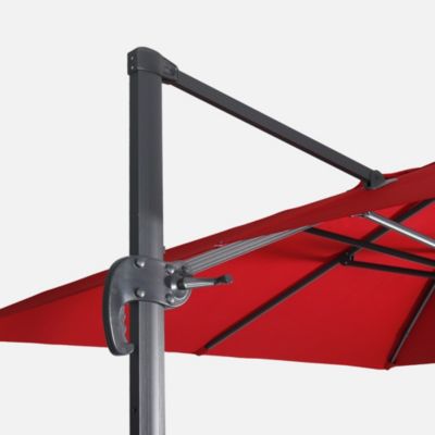 Parasol déporté rectangulaire 3x4m + dalles à lester 50x50cm rouge ...