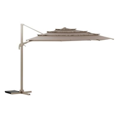 Parasol déporté rectangulaire multi-toile "Melhia" lin 4 x 3m en aluminium acier et oléfine - Hespéride