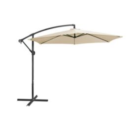 Parasol déporté rond beige diamètre 300cm