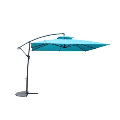 Parasol déporté rond diamètre 3m bleu CAPRI degrés Parasol déporté rond diamètre 3m bleu CAPRI