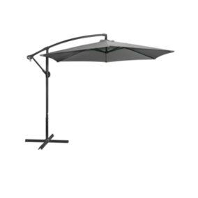 Parasol déporté rond gris anthracite diamètre 300cm