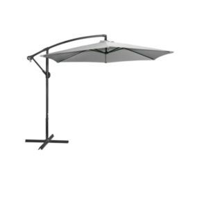 Parasol déporté rond gris clair diamètre 300cm