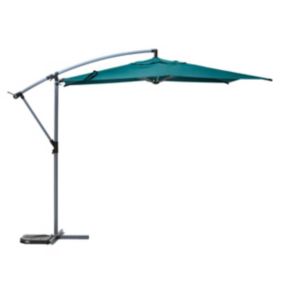 Parasol déporté rond Manoa Bleu canard & Graphite - Bleu canard - Hespéride