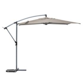 Parasol déporté rond Manoa Taupe & Graphite - Taupe - Hespéride