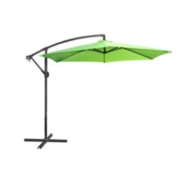 Parasol déporté rond vert pomme diamètre 300cm