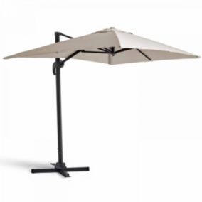 Parasol déporté rotatif 2x3m en aluminium écru  Oviala