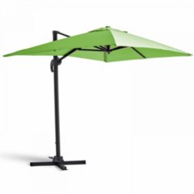 Parasol déporté rotatif 2x3m en aluminium vert  Oviala