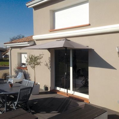 Parasol de balcon Couleurs du Monde Léo gris 300 x 150 cm