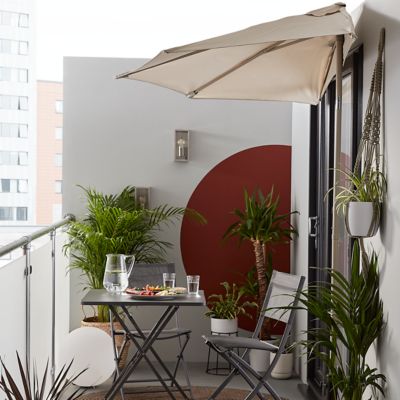 Parasol de balcon GoodHome Carambole gris