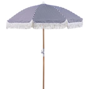 Parasol de jardin 150 cm noir et blanc MONDELLO