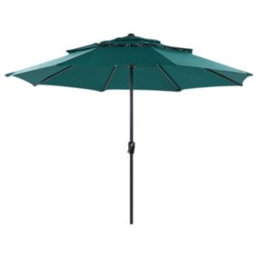 Parasol de jardin 2.85 m vert émeraude BIBIONE