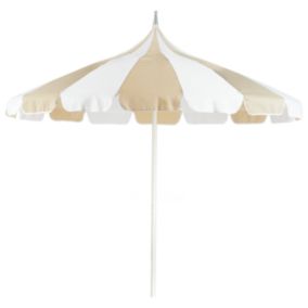 Parasol de jardin 245 cm beige et blanc MINOA