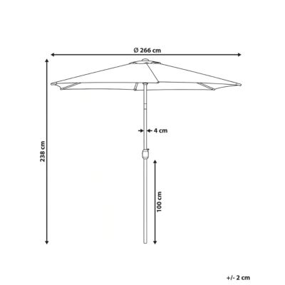 Parasol de jardin 266 cm VARESE Gris clair
