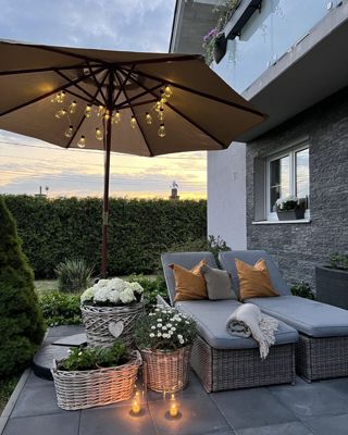 Parasol de jardin 270 cm TOSCANA Beige sable