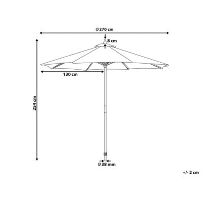Parasol de jardin 270 cm TOSCANA Beige sable