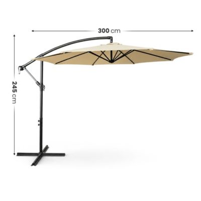 Parasol de jardin ASTER avec protection UV beige, Poids 12,1 kg Dimensions L300 x l300 x H245 cm