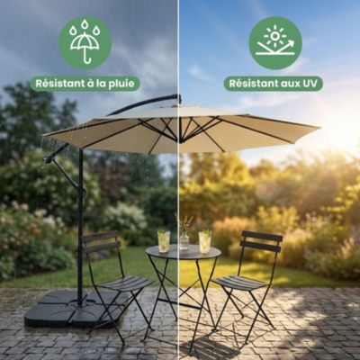 Parasol de jardin ASTER avec protection UV beige, Poids 12,1 kg Dimensions L300 x l300 x H245 cm
