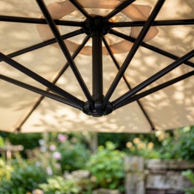 Parasol de jardin ASTER avec protection UV beige, Poids 12,1 kg Dimensions L300 x l300 x H245 cm