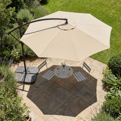 Parasol de jardin ASTER avec protection UV beige, Poids 12,1 kg Dimensions L300 x l300 x H245 cm